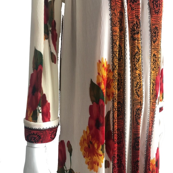 Virginie Paris Micro Pleated 2 Pc Dress Floral Vintage France - Picture 10 of 12